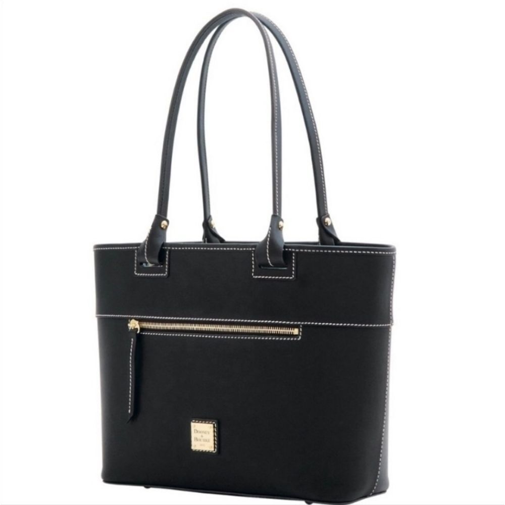 Dooney & Bourke Black Leather Beacon Zip Tote